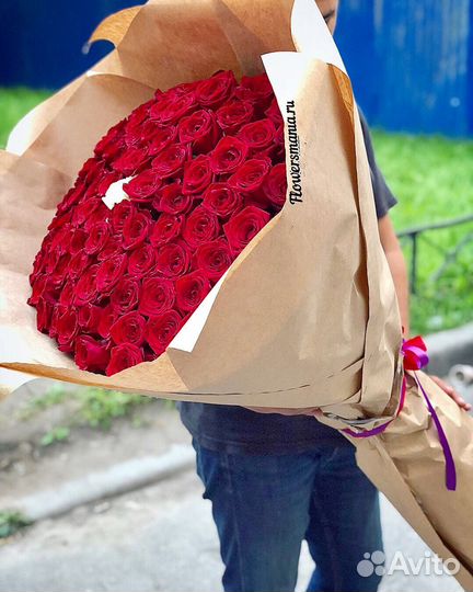 Букет роз гигант с доставкой 101 шт