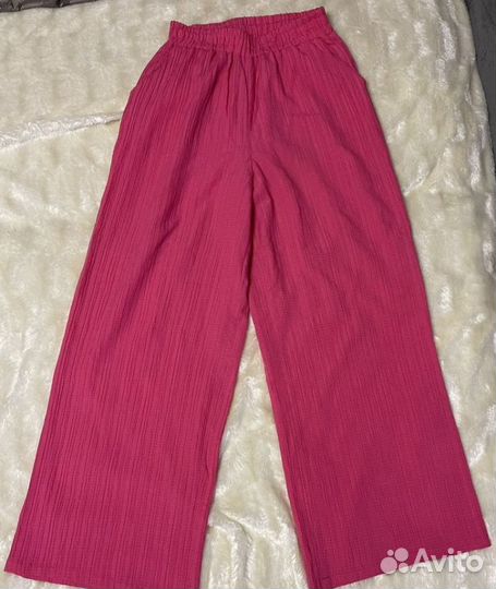 Муслиновый костюм с рубашкой и брюками