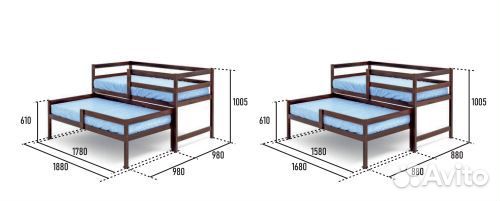 Кровать из бука для двух детей