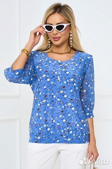 Блузка Даниэлла (Блу Фловерс)