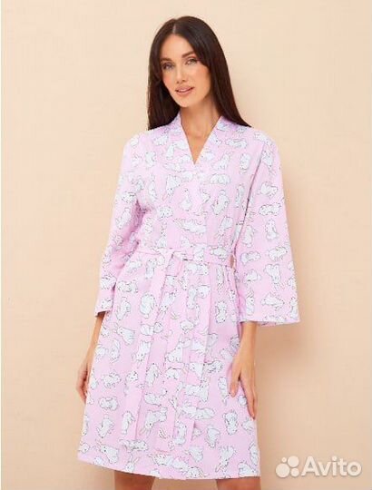 Халат домашний короткий для бассейна хлопок