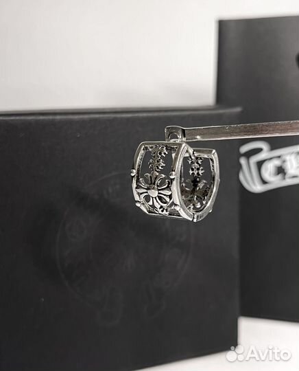 Серьги-колечки Chrome hearts