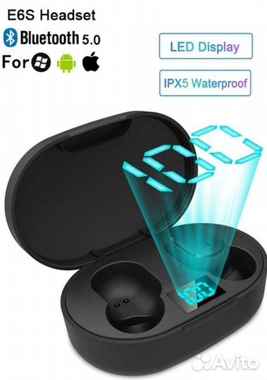 Блютуз стерео-наушники E6s гарнитура LEDдисплей