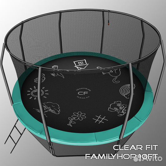 Каркасный батут Clear Fit FamilyHop 12Ft