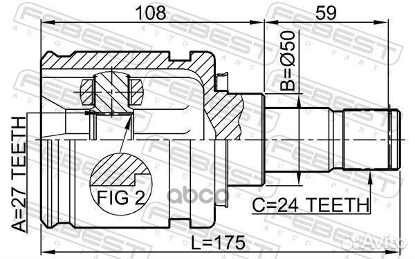 ШРУС внутренний левый toyota camry ACV30/MCV30