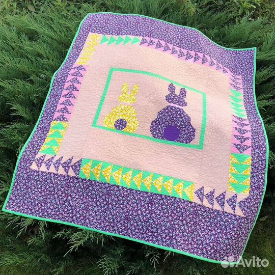 Лоскутное покрывало-плед детское в стиле пэчворк