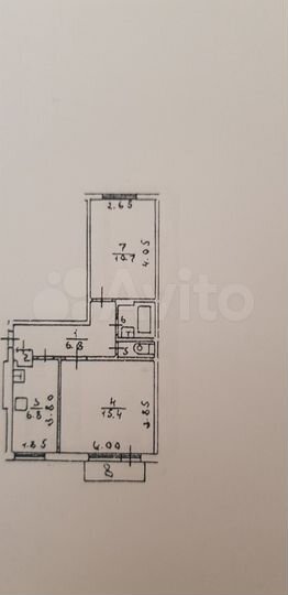 2-к. квартира, 43,4 м², 3/5 эт.
