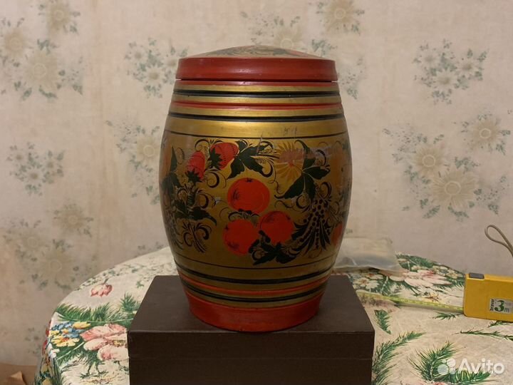 Бочонок хохломская роспись СССР