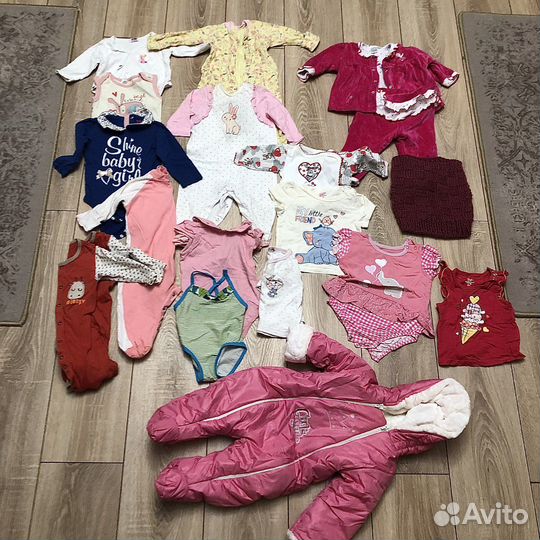 Вещи на девочку пакетом 0-6 месяцев