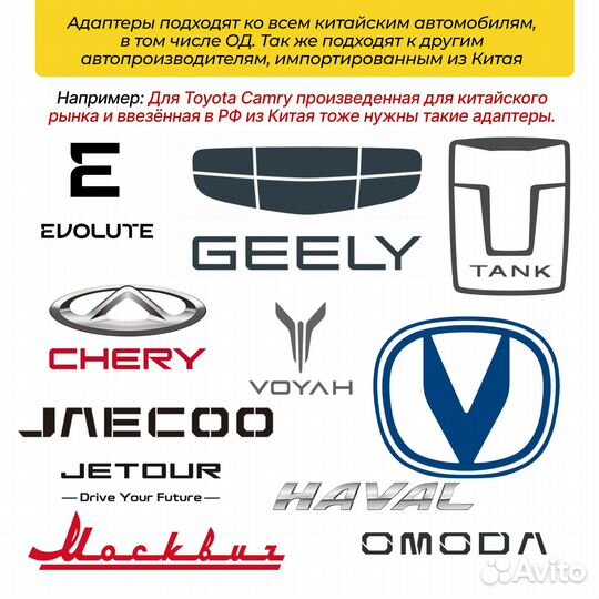 Комплект адаптеров под гос.знак китайских Авто