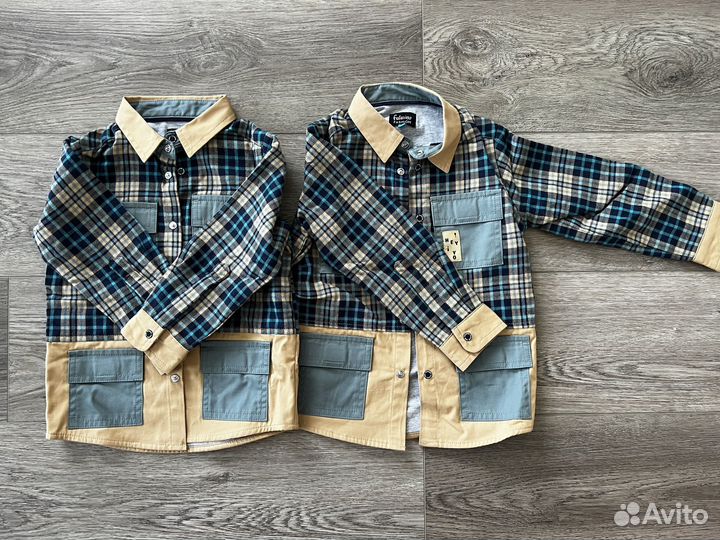 Рубашка утепленная для двойни 98,104