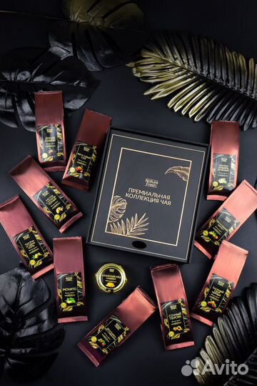 Подарочный набор элитного чая 10 видов+мёд