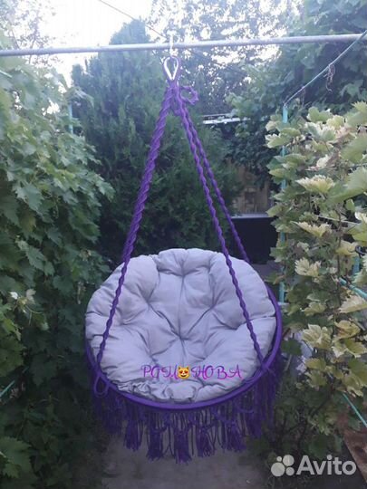 Подвесной круглый плетеный гамак 