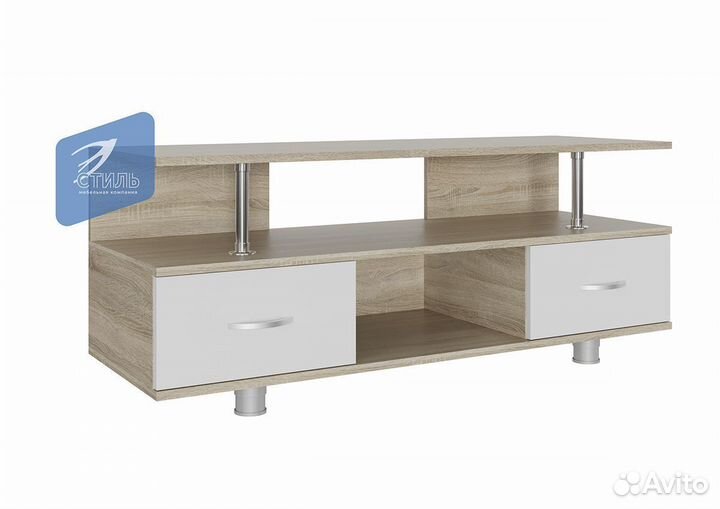 TV-А Тумба под тв Дуб Сонома светлый Белый Шагрень