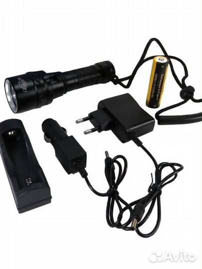 Фонарь подводный Огонь H-618 теплый желтый свет