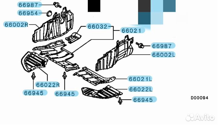 Защита двигателя(пыльник)пластик оригинал лансер 9
