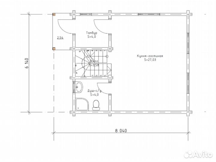 Домокомплект из клееного бруса 78 м2