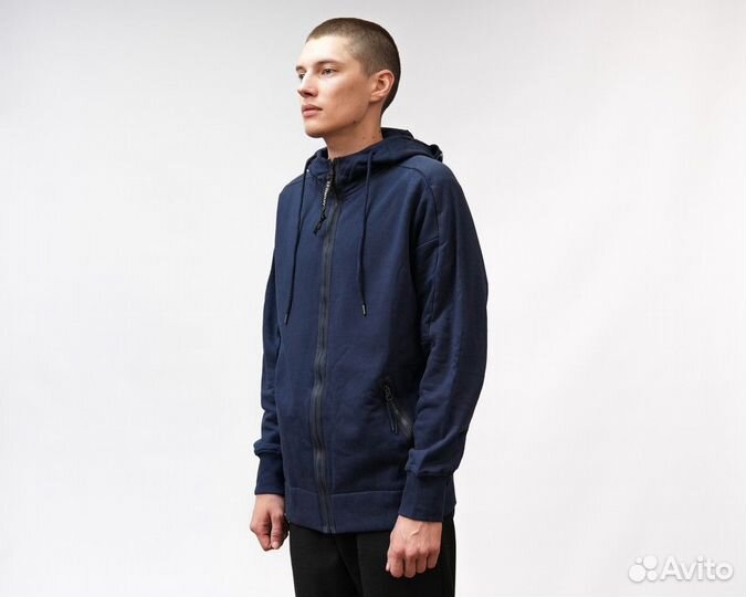 Зип худи CP Company Diagonal Raised Blue