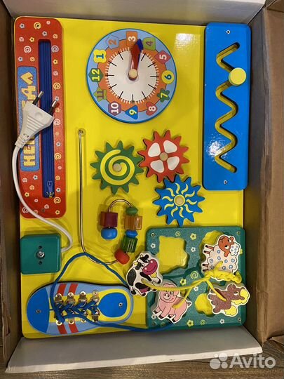 Бизиборд детский деревянный (деревянные игрушки)