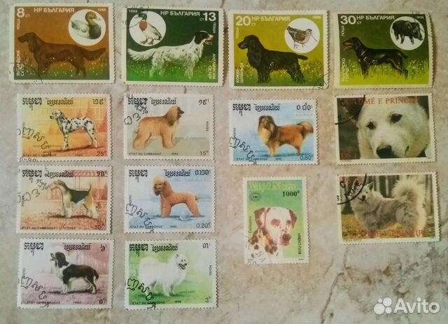 Почтовые марки коллекция Породы собак
