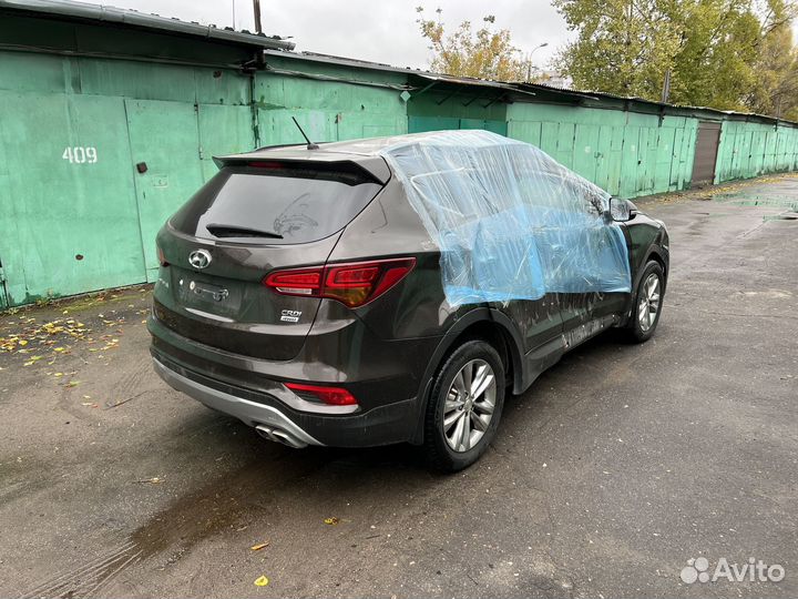 Hyundai Santa Fe 2.2 AT, 2015, битый, 105 000 км