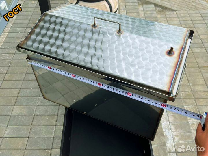 Коптильня из нержавеющей стали крышка домик