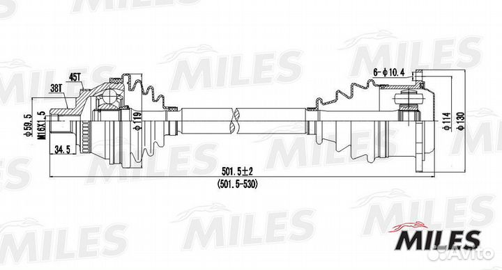 Привод в сборе правый audi A4 B5 2.8 95-01 (ABS)