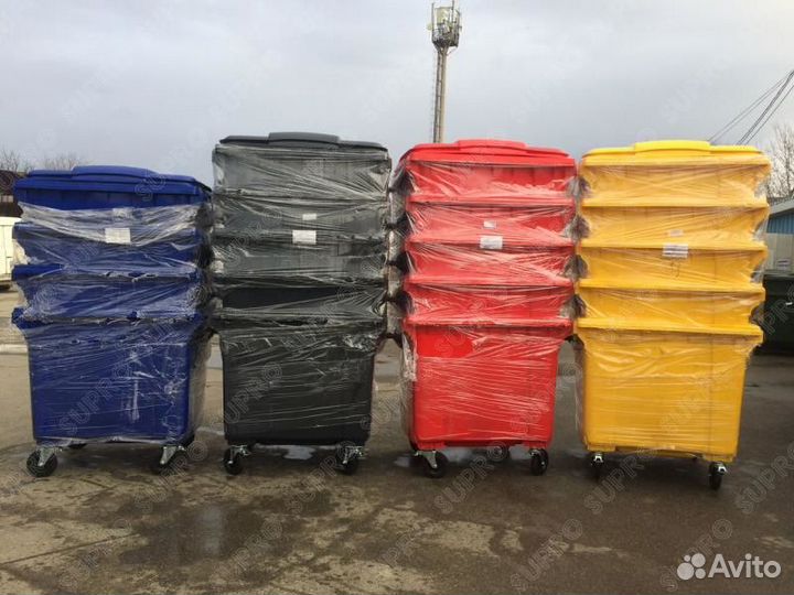 Пластиковый контейнер для мусора 1100л Ш2458