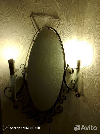 Винтажное зеркало- светильник