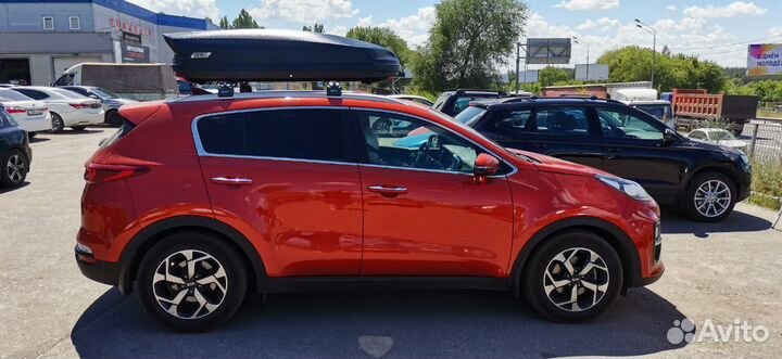 Бокс на крышу nobu drive 430л. Цвет черный на Киа