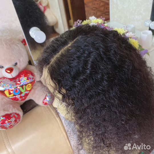 Парик кудрявый из натуральных волос