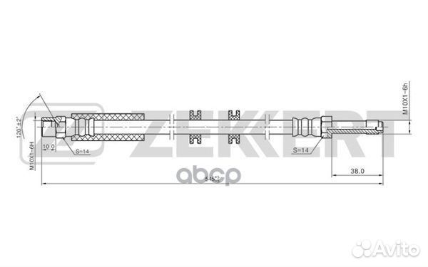 Шланг тормозной передний MB Vito (638) 96- bs-9