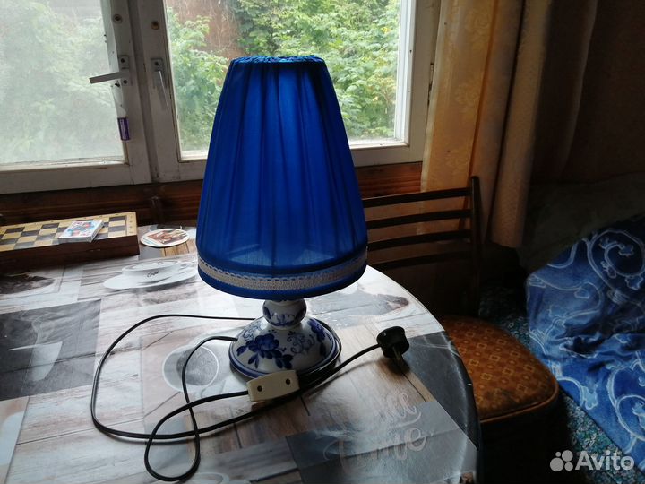 Лампа настольная Гжель