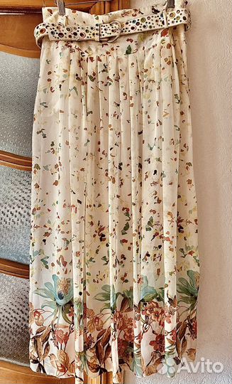 Юбка крепдешин купонный Турция р.48-50