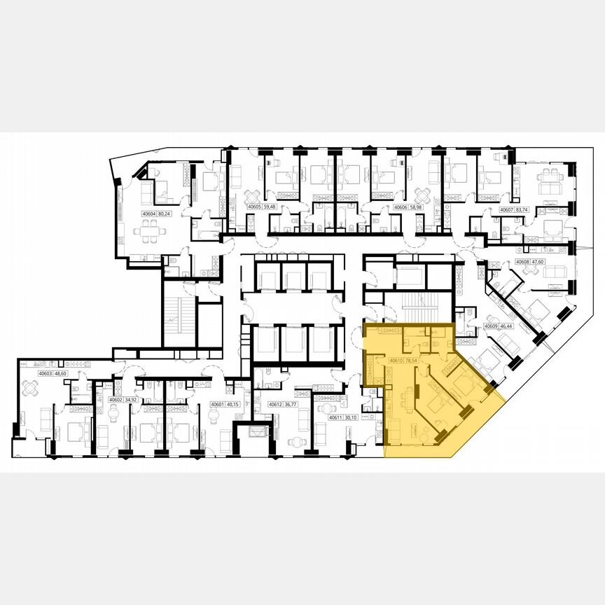 2-к. квартира, 79,2 м², 6/46 эт.