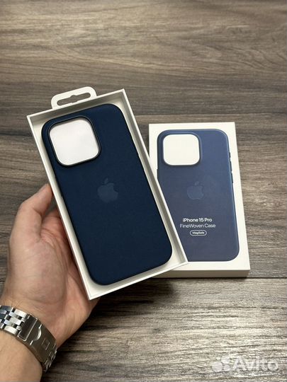 iPhone 15 Pro FineWoven Case Pacific Blue (Новый)