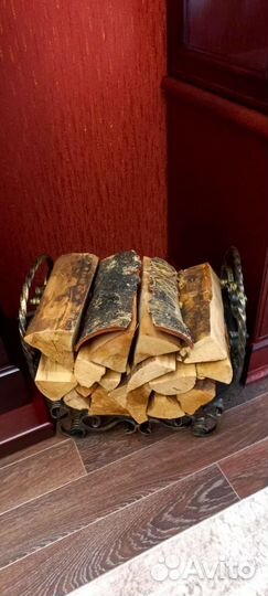 Каминный набор кованный и дровница цвет бронза