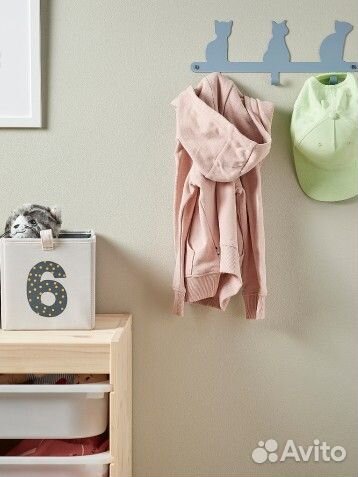 IKEA Barndrom вешалка с 3 крючками 34 см коты