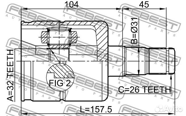 Шрус внутренний 32x31x26