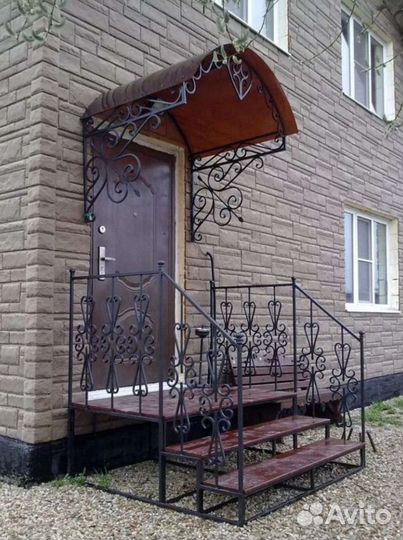 Навес, входная группа, козырёк, лестница