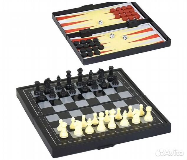 Игра 3в1 Магнитные нарды, шашки, шахматы 20х20 см