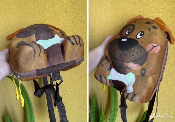 Рюкзак детский 3D Собачка + игрушка Обезьянка