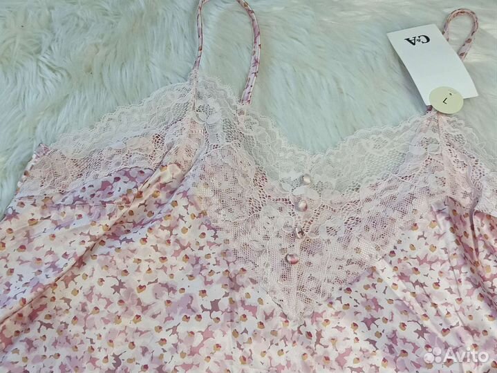 C&A Атласно кружевная маечка Размеры: XL-52