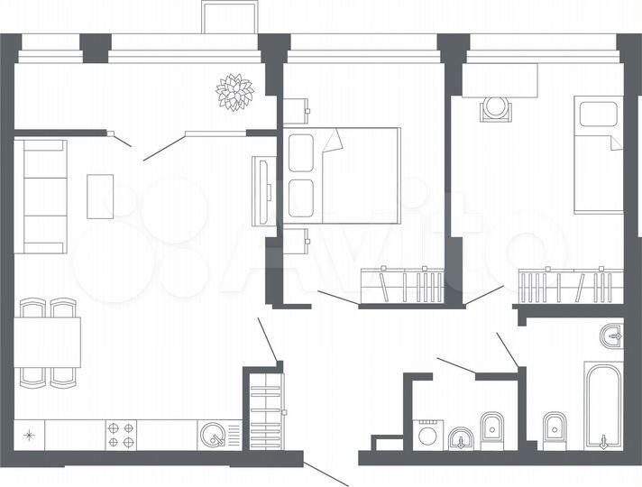2-к. квартира, 75,7 м², 9/24 эт.