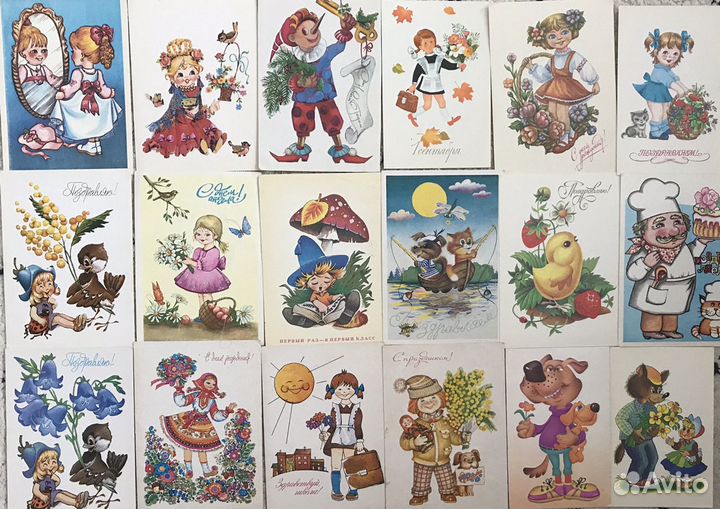 Открытки с детской тематикой 60-е, 70-е, 80-е годы