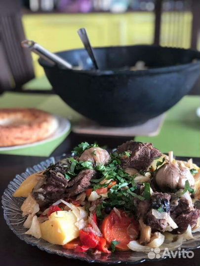 Казан чугунный и печь 12 литров, ляган, шумовка