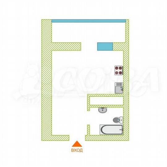 Квартира-студия, 22,9 м², 18/18 эт.