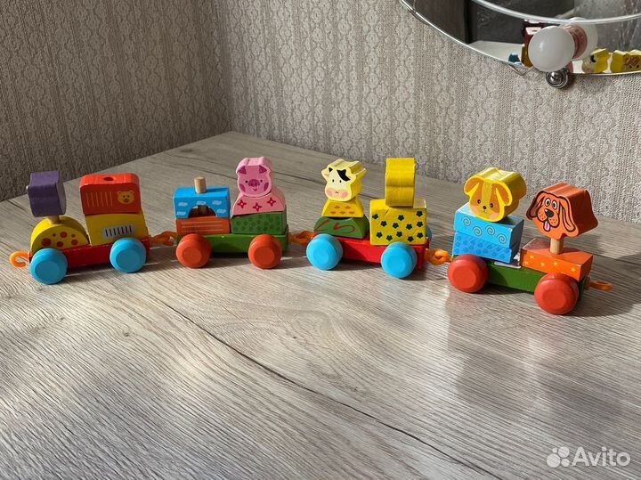 Паровозик детский деревянный