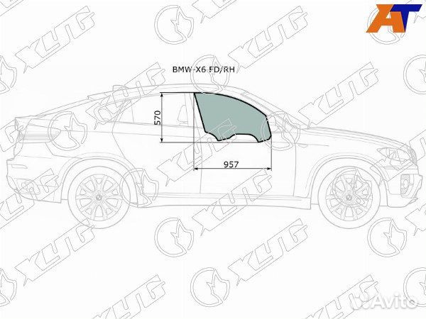 Стекло боковое опускное BMW X6, BMW X6 E71 08-14