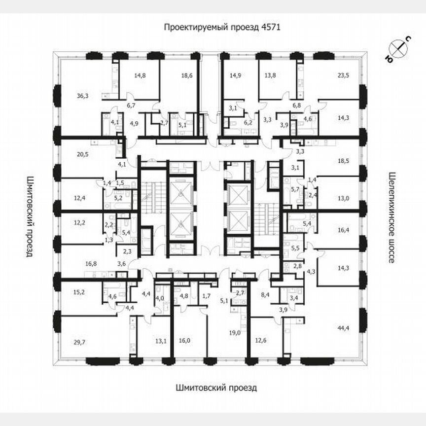 2-к. квартира, 93,2 м², 32/36 эт.